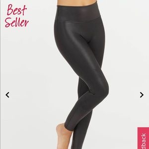 SPANX black leather leggings. Size medium. Only worn a few times.